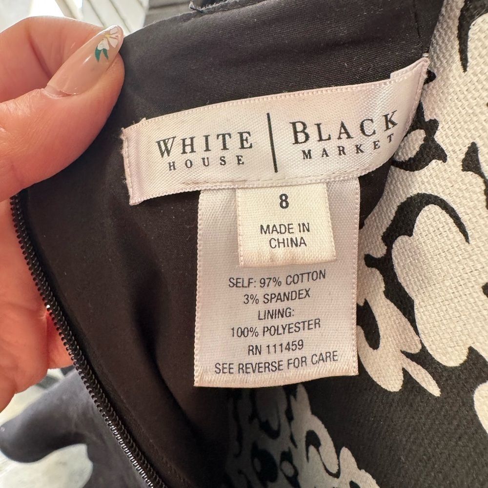 White House Black Market Women Dress Black Size 8 Strapless Stretch Party Formal - Picture 4 of 7